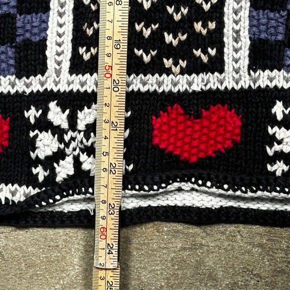 Vintage White Stag Knit Woven Pattern Sweater - Picture 6 of 6